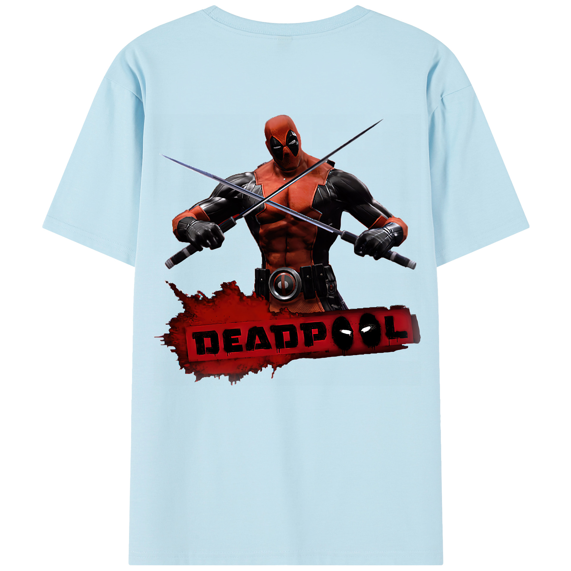 （画像用） Deadpool デッドプール 綿100％半袖Tシャツ（背面プリント）